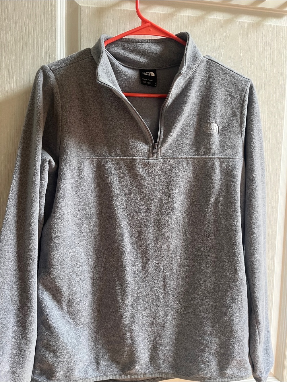 The North Face Light Gray Quarter Zip Fleece Pullover